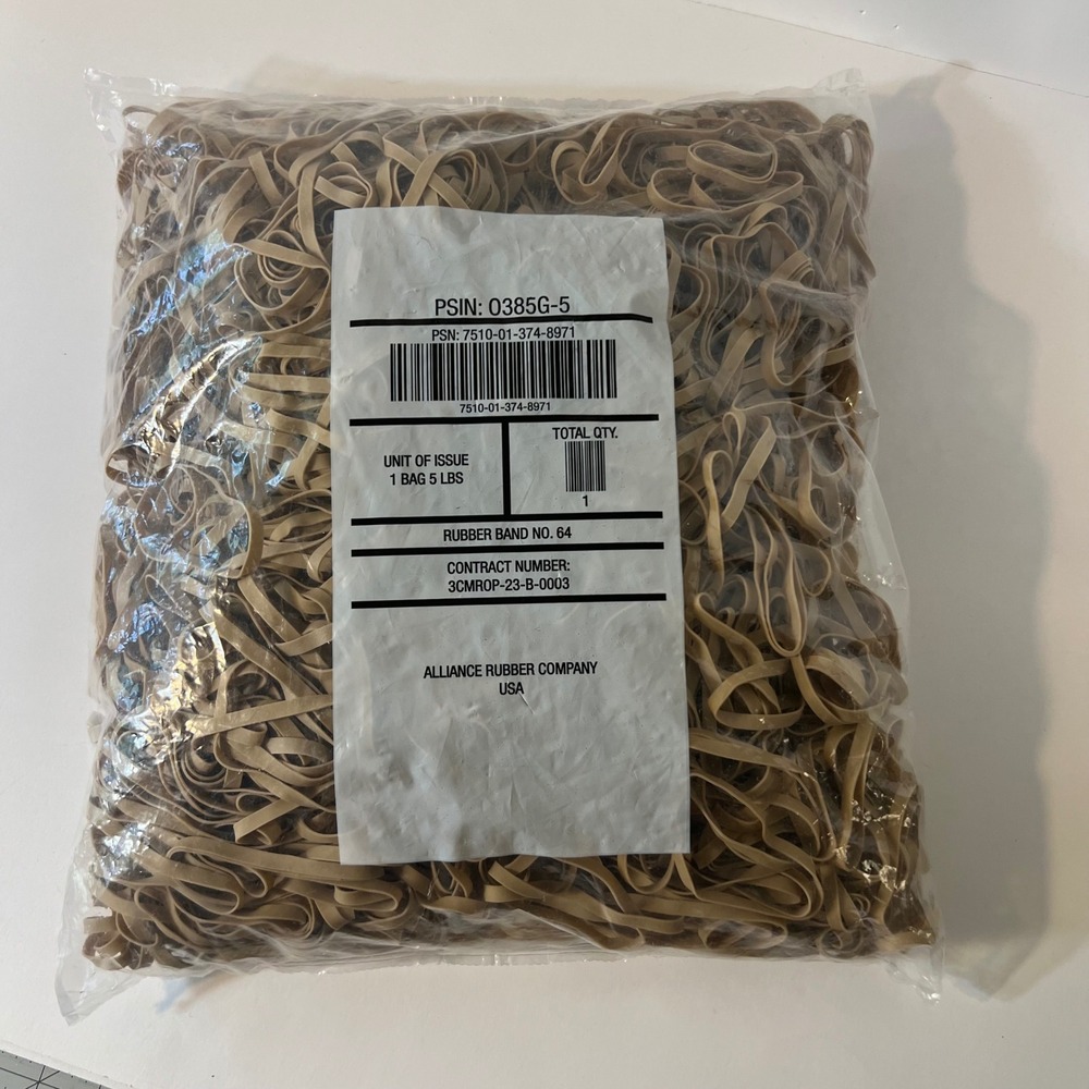 Alliance Rubber Company Rubber Band No 64‎ 5lbs Bag PSIN0385G-5 NIP